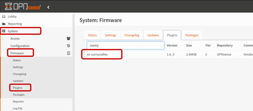 Installazione del plugin che abilita il repository Sunny Valley Networks